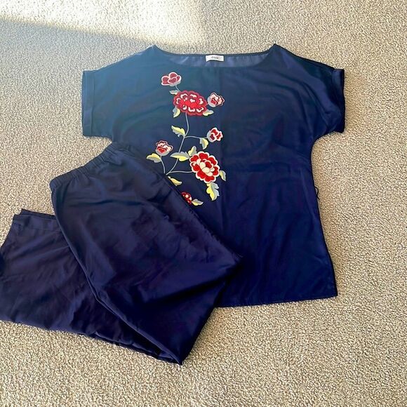 Etam pajama set sleepwear pants and top size IT 44 FR40 US 6-8 - Picture 1 of 5